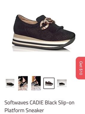 Softwaves CADIE Black Platform Slip-On Sneaker